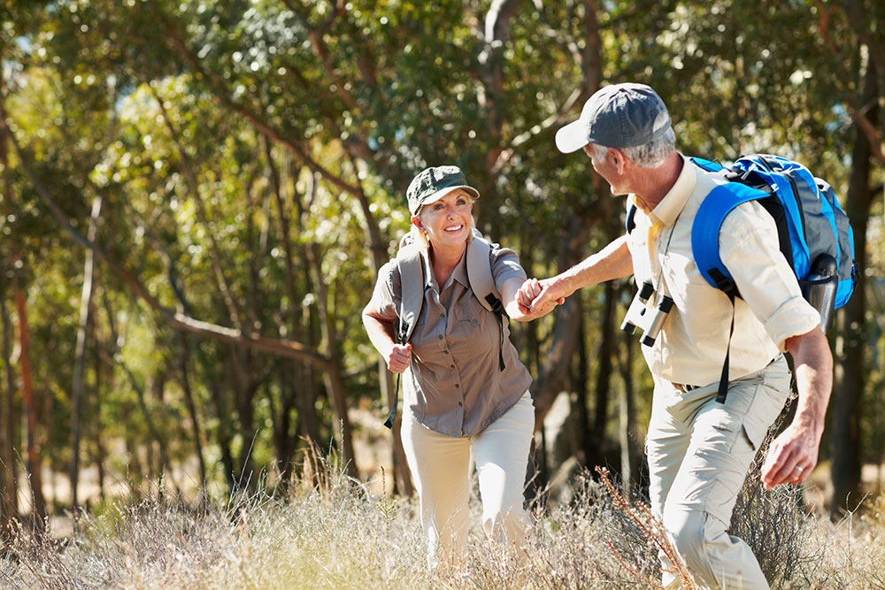 Elderly Couple Hiking Together