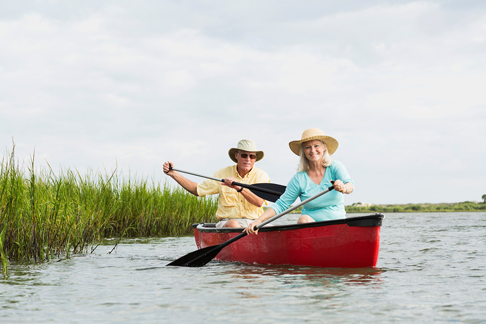 Elderly Couple in Boat