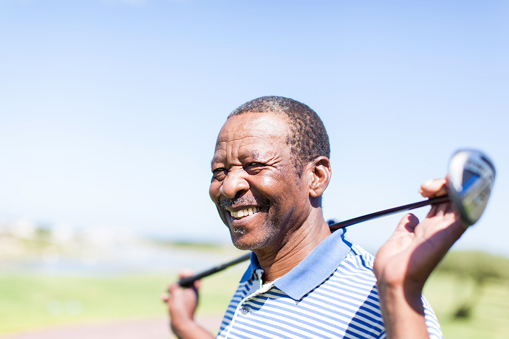 Elderly Man with Golf Club